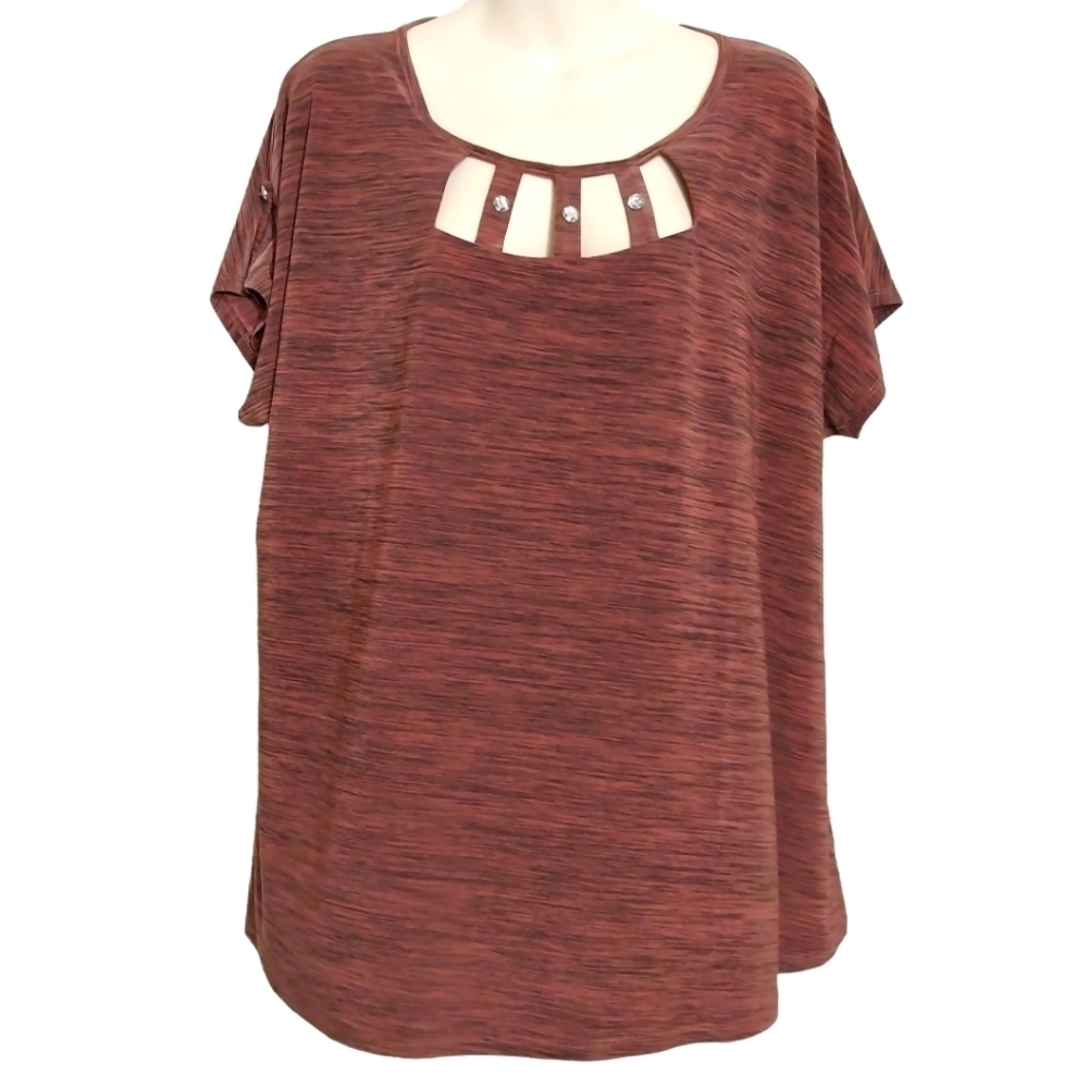 🔵BOGO FREE🔵 NWT Diana Belle Woman Top w Rhinestones Sz 2X